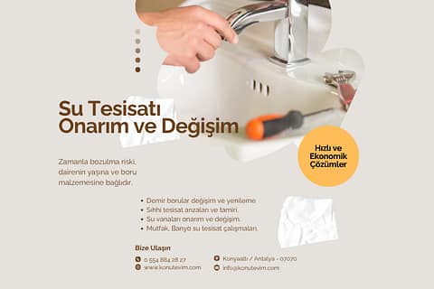 Daire İçi ve Dışı Su Tesisatı Onarımı