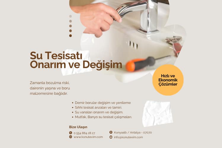 Daire İçi ve Dışı Su Tesisatı Onarımı