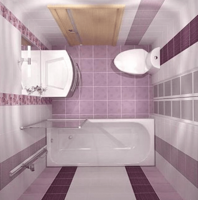 Küçük banyo tasarımı ve iç mekan fotoğrafı (üstten görünüm)